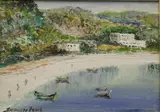 Continental School, Coastal Scene, Oil on canvas