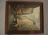 Continental School, Street Scene, Oil on canvas