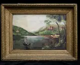 Continental School, Fishermen heading home, Oil on canvas
