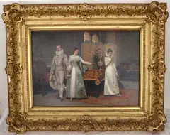Alfonso Savini, A Gallant Scene, Oil on canvas