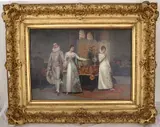 Alfonso Savini, A Gallant Scene, Oil on canvas