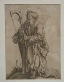 German School, Saint James the Less, Northern European sepia drawing after the woodcut by German artist Hans Baldung Grien (1484/1485
