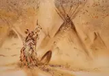 S. Seka, No One in the Lodges, Watercolor on paper