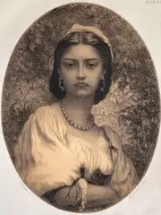 Eugène Louis Pirodon, Perle Noire (Black Pearl), circa 1869, Paris." The engraving was likely featured in an art magazine or publication that covered the 1869 Salon given that is titled L'ARTISTE at the top