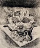 André Dunoyer de Segonzac, Boxe, The etching may illustrate a match which occurred in March 1913 at the Olympic Stadium in Sydney