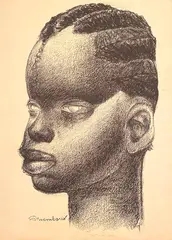 Auguste Mambour, Tête de jeune fille (Head of a Young Girl), Pencil and plate signed at base