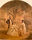 Henry J. Fleuss, Family with Black Servant, 1861, Lithograph