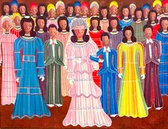 Camy Rocher, Wedding Scene, circa 1970's, Oil on canvas