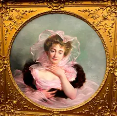 Mademoiselle Boulart in a Pink Dress by Guillaume Dubufe, 1901, Oil on canvas, sold Dec 2025