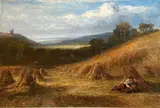 John Linnell, The Valley of Aylesbury with a Harvest Field, Oil on canvas