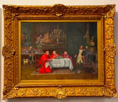 Henri Brispot, Cardinals Dining with an Archduke, Oil on canvas