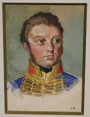 Ernst Liebenauer, Joseph Radetzky von Radetz, Watercolor portrait of Austrian military leader and Czech nobleman Joseph Radetzky von Radetz (1766-1858)