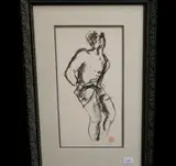 American School, Nude, 1961, Watercolor on paper