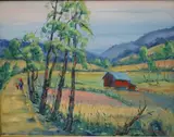 Richard Schultz, Country Stroll, Oil on board