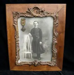 French School, "French Croix de Guerre" (War Cross) Balkan Recipient, Black and white photograph