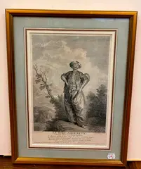 Nicolas Lancret, Le Turc Amoureux, circa 1736, Print engraved by Georg Friedrich Schmidt (1712-1775) after the work by Nicolas Lancret