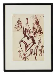 Robert Johnson Washington, Untitled, Robert Johnson Washington (1913-1997) Studies of figures gouache 42.5 x 28.5cm
