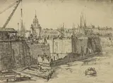 William Washington, William Washington (1885-1956) ‘La Rochelle’ 1928 pencil study