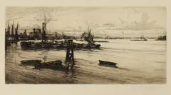 William Washington, William Washington (1885-1956) ‘Pool of London’; ‘Greenwich Reach’ two engravings