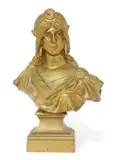 Emmanuel Villanis (French by Emmanuel Villanis, 1858, a gilt-bronze bust of a lady, sold Jan 2022