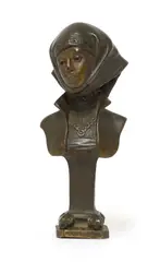 Alexandre Caron, Alexandre Caron (French, 1857, a patinated bronze desk seal