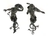 Georges de Kerveguen, Georges de Kerveguen (French, 1893, 'Nereids' a pair of black patinated bronze wall appliqués