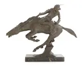 Bruno Zach, Bruno Zach (Austrian,1891-1935), 1891, a bronze group modelled as a Native American riding a horse