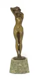 Théodore Rivière, Théodore Rivière (French, 1857, 1857-1912) a cold-painted bronze figure of a nude