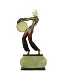 Josef Lorenzl (Austrian by Josef Lorenzl, 1892, a cold-painted bronze and ivory figurine of a woman, sold Jan 2022