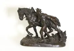 Untitled by Charles Valton, 1851-1918) 'The Plough Team' bronze, sold May 2022