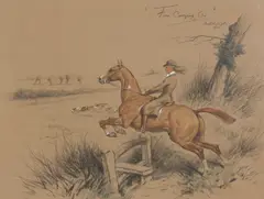 Untitled by Basil James Nightingale, charcoal and watercolour, sold May 2022