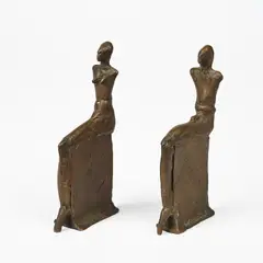 Lothar Fischer, Paar, 1985, Jeweils: Bronze, braun patiniert