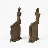 Lothar Fischer, Paar, 1985, Jeweils: Bronze, braun patiniert