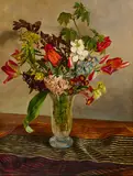 Hans Frank, Blumenstillleben, 1938, Öl auf Pappe