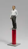 Stephan Balkenhol, Ohne Titel (Lörrach Mann), 2017, Bronze und Edelstahl, patiniert und farbig gefasst