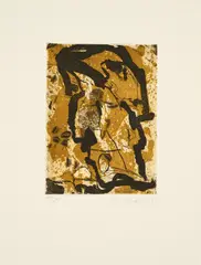 Ohne Titel by Emil Schumacher, Farbradierung auf Bütten, sold Apr 2024