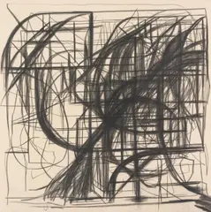Peppi Bottrop, Ohne Titel (SQ115), 2015, Grafit auf Leinwand