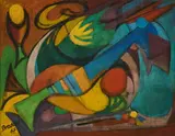 Rudolf Bredow, Ohne Titel, 1967, Tempera auf Rupfen