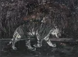 Shen Liang, Watching a Tiger, 2008, Öl auf Leinwand