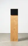 Katinka Pilscheur, Designo Schwarz, 2015, Mercedes-Lack auf Leinwand. An Holzstele