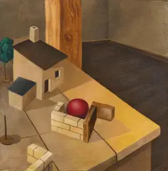 Stillleben mit Ball by Heinrich Maria Davringhausen, 1923, Öl und Sand auf Leinwand, sold Jun 2024