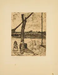 Paula Modersohn-Becker, Die Gänsemagd, 1899, Radierung und Aquatinta auf Velin