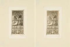 Ex Libris Luise Wolde II by Heinrich Vogeler, 1900, Jeweils: Radierung auf Velin, sold Aug 2024