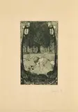 Heinrich Vogeler, Die sieben Schwäne, 1898, Radierung und Aquatinta auf Japan