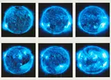 Katharina Sieverding, Die Sonne um Mitternacht schauen, 2019/21, Mappe mit 6 Inkjet-Prints auf Karton. In originaler Mappe