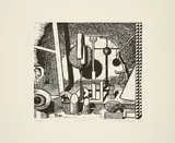 Matthias Weischer, Sammlung, 2007, Linolschnitt auf Bütten