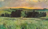 Theodor Hagen, Abendrot, Öl auf Leinwand