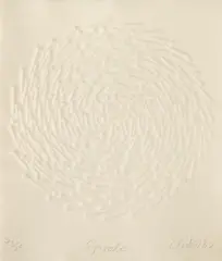 Günther Uecker, Spirale, 1983, Prägedruck auf Bütten