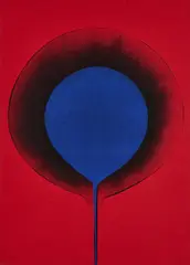 Ohne Titel by Otto Piene, 1967, Farbserigrafie auf rotem Karton, sold Jun 2024