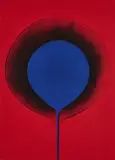 Otto Piene, Ohne Titel, 1967, Farbserigrafie auf rotem Karton